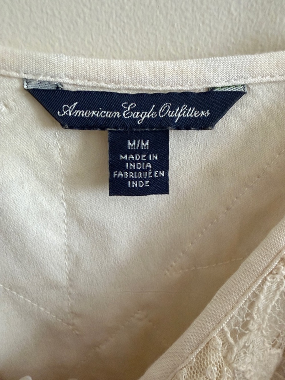American Eagle Outfitters Cream Lace Trim Tank - Picture 2 of 4